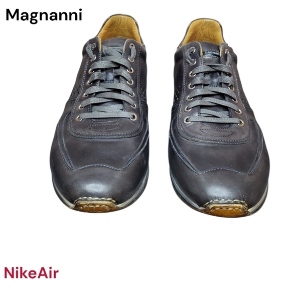Magnanni Cristian Christian Gray Leather Casual Dress Sneaker Shoe Spain Men 13 - Picture 4 of 13